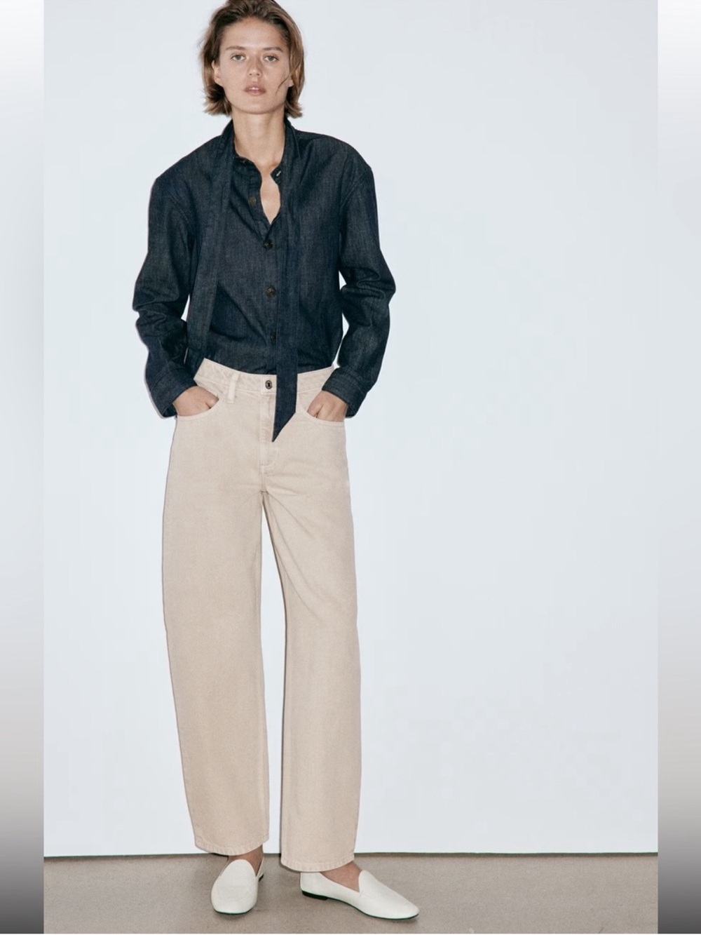 Mango Balloon Jeans With Regular Waist | Sand | Size 6 | NWT |